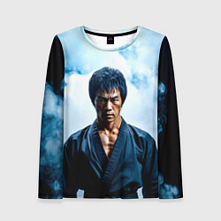 Лонгслив женский Брюс Ли в дыму, цвет: 3D-принт