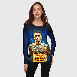 Лонгслив женский Дастин Порье на синем, цвет: 3D-принт — фото 2