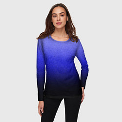 Лонгслив женский Градиент индиго из синего в чёрный, цвет: 3D-принт — фото 2