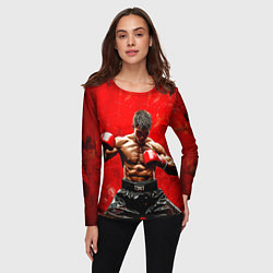 Лонгслив женский Кикбоксер в красном, цвет: 3D-принт — фото 2