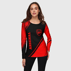 Лонгслив женский Arsenal - red gradient вертикально, цвет: 3D-принт — фото 2