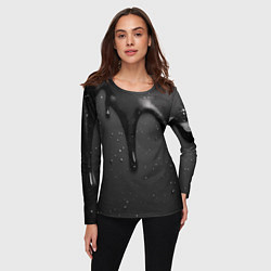 Лонгслив женский Черная текстура - хром, цвет: 3D-принт — фото 2