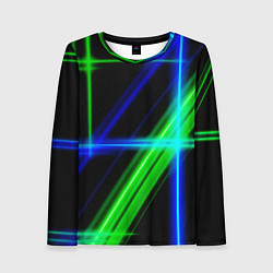 Женский лонгслив Color blue black green