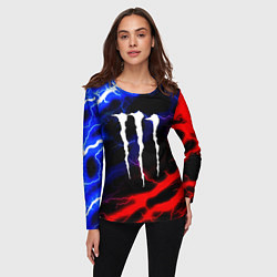 Лонгслив женский Monster energy молнии неон, цвет: 3D-принт — фото 2
