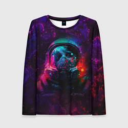 Женский лонгслив Космонавт в пылающем космосе