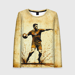 Женский лонгслив Гандболист на бежевом