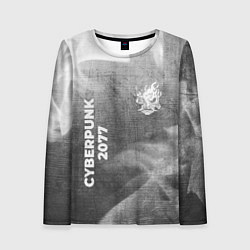 Женский лонгслив Cyberpunk 2077 - grey gradient вертикально