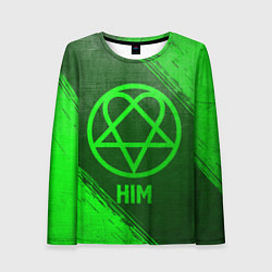 Лонгслив женский HIM - green gradient, цвет: 3D-принт