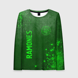 Лонгслив женский Ramones - green gradient вертикально, цвет: 3D-принт