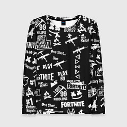 Лонгслив женский Черно белые логотипы игр, цвет: 3D-принт