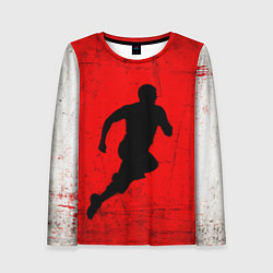 Женский лонгслив Спринтер на красно белом