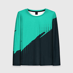 Женский лонгслив Color black light blue