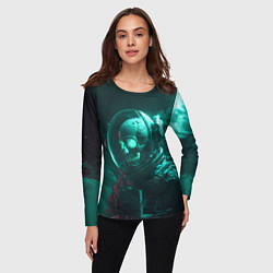 Лонгслив женский Скелет в космосе, цвет: 3D-принт — фото 2