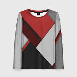 Лонгслив женский Color black red grey, цвет: 3D-принт