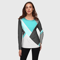Лонгслив женский Color black blue, цвет: 3D-принт — фото 2