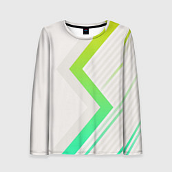Женский лонгслив Color white line green