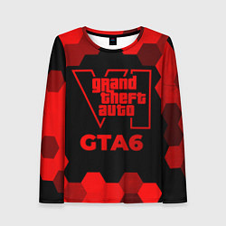 Женский лонгслив GTA6 - red gradient