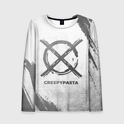 Женский лонгслив CreepyPasta - white gradient