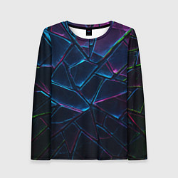 Лонгслив женский Неоновые линии и фигуры, цвет: 3D-принт