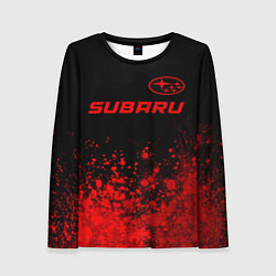 Лонгслив женский Subaru - red gradient посередине, цвет: 3D-принт
