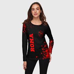 Лонгслив женский Roma - red gradient вертикально, цвет: 3D-принт — фото 2