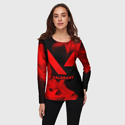 Лонгслив женский Valorant - red gradient, цвет: 3D-принт — фото 2