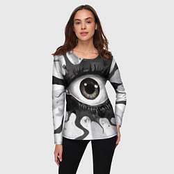 Лонгслив женский Глаз и щупальца - психоделика, цвет: 3D-принт — фото 2