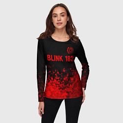 Лонгслив женский Blink 182 - red gradient посередине, цвет: 3D-принт — фото 2