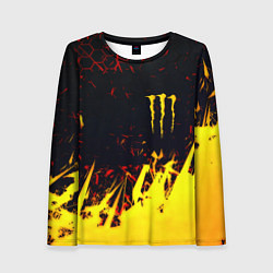 Лонгслив женский Monster energy абстрактные краски, цвет: 3D-принт