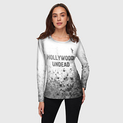 Лонгслив женский Hollywood Undead - white gradient посередине, цвет: 3D-принт — фото 2