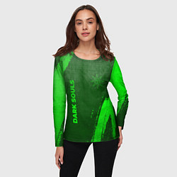 Лонгслив женский Dark Souls - green gradient вертикально, цвет: 3D-принт — фото 2