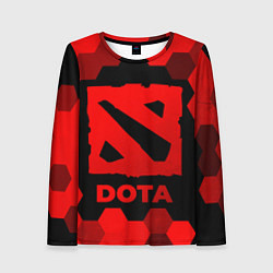 Лонгслив женский Dota - red gradient, цвет: 3D-принт