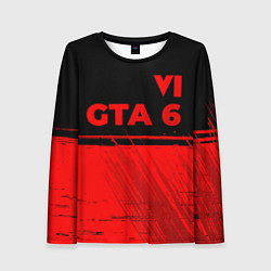 Лонгслив женский GTA 6 - red gradient посередине, цвет: 3D-принт