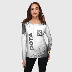 Лонгслив женский Dota - white gradient вертикально, цвет: 3D-принт — фото 2