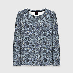 Лонгслив женский Серо-голубой мелкий камень текстура, цвет: 3D-принт