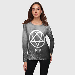 Лонгслив женский HIM - grey gradient, цвет: 3D-принт — фото 2