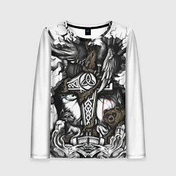 Лонгслив женский Языческий бог воинов, цвет: 3D-принт