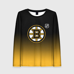 Лонгслив женский Бостон Брюинз - градиент, цвет: 3D-принт