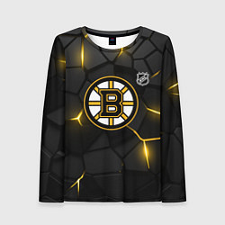 Лонгслив женский Бостон Брюинз - плиты с подсветкой, цвет: 3D-принт