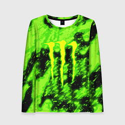 Лонгслив женский Monster energy кислотное лого, цвет: 3D-принт