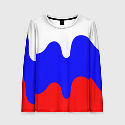 Лонгслив женский Патриот - флаг, цвет: 3D-принт