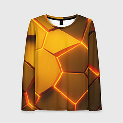 Женский лонгслив Желтые неоновые соты - текстура