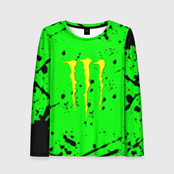 Лонгслив женский Monster energy кислотные брызги, цвет: 3D-принт