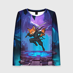 Лонгслив женский Лис ниндзя в прыжке, цвет: 3D-принт