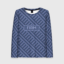 Лонгслив женский Плавающий эффект - Фирм синий, цвет: 3D-принт