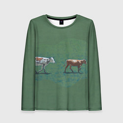 Женский лонгслив Бык с телёнком