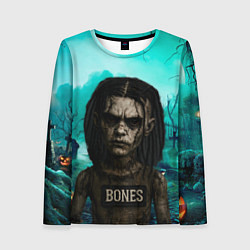 Лонгслив женский Bones в стиле хоррор куклы, цвет: 3D-принт