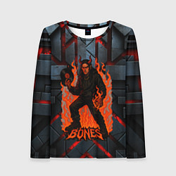 Лонгслив женский Bones в стиле дьявола с пластинкой, цвет: 3D-принт