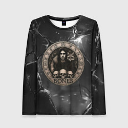 Лонгслив женский Bones с лисой - готика, цвет: 3D-принт