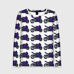 Женский лонгслив Motorcycle purple gloss